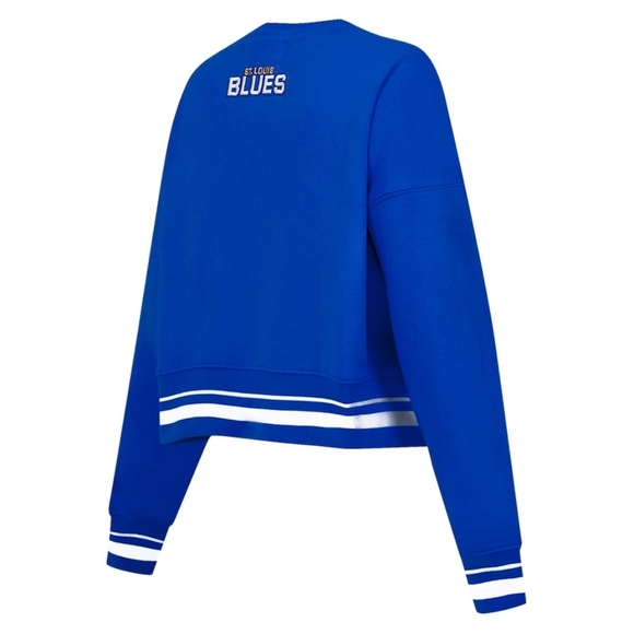 Pro Standard St. Louis Blues royal blue cropped pullover Sweatshirt top M nwt - Picture 4 of 8